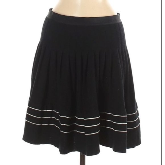Anne Fontaine Dresses & Skirts - Anne Fontaine Sweater Wool Blend Skirt Midi Pleated Black size 6